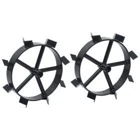 146268 Vidaxl Metal Wheels For 6 5 Hp Petrol Tiller 2 Pcs