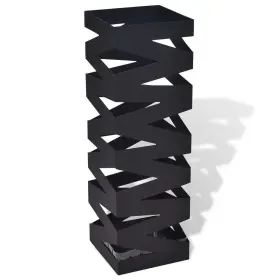 Vidaxl 718475954682 Black Square Umbrella Stand Storage Holder Walking Stick Steel 19.1 Inch