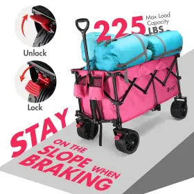 Villey 820909681595 Collapsible Folding Wagon With Big Wheels Enlarged 225lbs Capacity All Terr #2