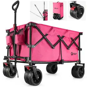 Villey 820909681595 Collapsible Folding Wagon With Big Wheels Enlarged 225lbs Capacity All Terr