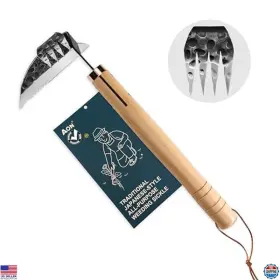 Ajw01 Visit The Aon Store Japanese Weeding Sickle And Razor Hand Hoe Forged Steel Tool For Gardening