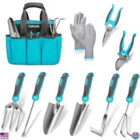 Hd-j-0113 Visit The Carsolt Store 10-piece Heavy Duty Stainless Steel Garden Tools Set With Ergonomic Handles