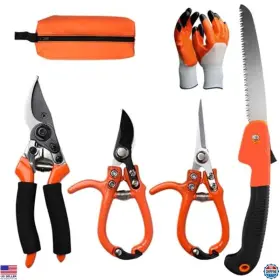 Psk-01 Visit The Cor Cordium Store 6-piece Garden Pruning Shears Set Bypass Scissors Snips Saw Gloves