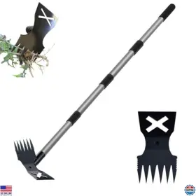 Lc-20250112-01 Visit The Fmnyyaid Store 60 Inch Long Handle Hoe And Weed Puller Tool Heavy Duty 2-in-1 Garden Rake