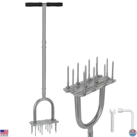B0dm1sc9tx Visit The Fologtoo Store 43.3 Inch Lawn Aerator Tool With 12 Iron Spikes Manual Grass Aerating