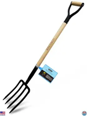 4-tine Visit The Horijunke Store Lh004 Garden Fork Forged Steel Spading Digging Tool With Wood Handle 45 Inch