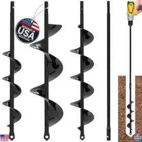 B0dp7t98fb Visit The K-brands Store 3-pack Auger Drill Bit Set - Spiral Planter For Bulbs Fence Posts Umbrellas