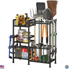 Gjj04 Visit The Keomaisyto Store 3-tier Heavy-duty Garden Tool Organizer With 35 Long-handled Slots