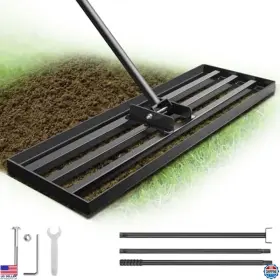 Qyzs-0703 Visit The Qdreclod Store Heavy Duty Lawn Leveling Rake Tool With 83 Inch Adjustable Handle For Soil And Yard