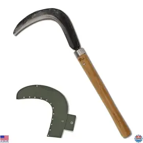 Ksts0002 Visit The Toolgather Store Hand-forged Korean Weeding Sickle Tool Sharp Blade Chestnut Wood Handle