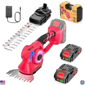 Llj-0905 Visit The Varai Store 2-in-1 Cordless Hedge Trimmer With Long Battery Life And 2 Batteries Included