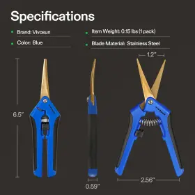 Vivosun 313101475418 Curved Gardening Scissors 6.5 Inch Hand Pruner Shear With Titanium Coate #2