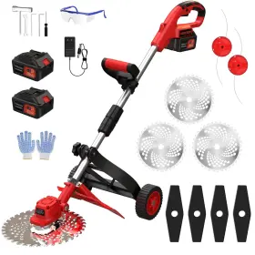 Vk-002 Vkdemer Cordless Weed Wacker 9-inch Electric Battery Powered With 2 Pcs