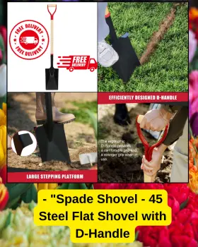 Ht-004 Vnimti Spade Shovel - 45 Inch Steel Flat With D-handle