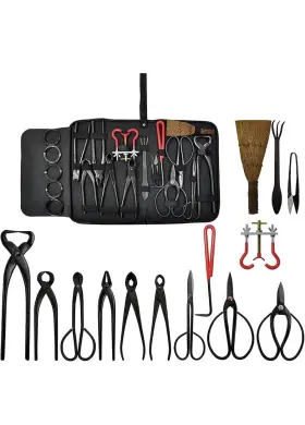 Pc-14 Voilamart 14 Pieces Bonsai Tree Kit Tools Set Carbon Steel Scissor Cutter Shear