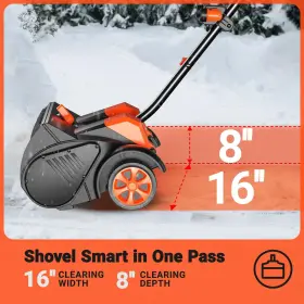 Voltask 850052496395 Cordless Snow Shovel With Wheels 48v 16-inch 4-ah Brushless Sno #2