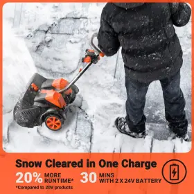 Voltask 850052496395 Cordless Snow Shovel With Wheels 48v 16-inch 4-ah Brushless Sno #3