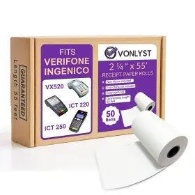 B07584d6ty Vonlyst Thermal Paper Roll 2 1/4 X 55 For Verifone Vx520 Ingenico Ict220 Ict250