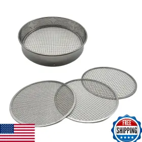 B0c4q872nh Vonoso Soil Sifter Set 3 Stainless Steel Sieve Meshes For Rock Sand And 3/6/9mm