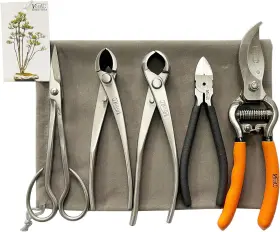 Vouiu 445052265268 5-piece Bonsai Tool Set Scissors Concave Cutter Knob Wire