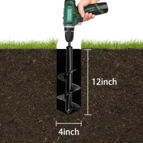 Vuiya 779303924923 Auger Drill Bit Garden Plant Flower Bulb 4 Inch X 12 Easy Planter Auge #3