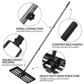 Walensee 734257024600 Lawn Leveling Rake 7ft 30 Inch X10 Levelawn Tool Heavy Duty Effort Saving #3