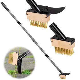 Ccs-w001 Walensee 3in1 Crack Weeder And Moss Remover Brush With 66.5inch Adjustable Hand