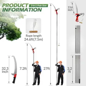 Ps-004-d28 Walensee Blade 27ft. Steel Pruning Saw Double Pole Saws For Tree Trimming #2