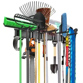 Walmann 788467909295 Wall Mount Tool Organizer Mop And Broom Holder Garage Storage Rack Heavy D