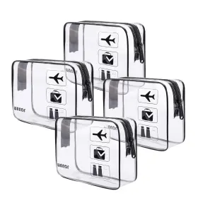 5054 Wandf Tsa Approved Clear Travel Toiletry Bag Wih Zippers Carry-on Accessorie