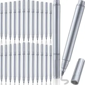 B0dsbvhcnq Watersay 24 Pcs Silver Metallic Permanent Markers Bulk Paint Pens 2mm Medium Tip
