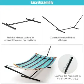 Tdg10457 Wellfor 12.3 Ft. Metal Hammock Stand With Carrying Bag In Black #2