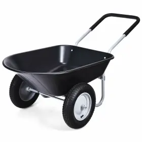 Tl-hgy-35154bk Wellfor 5 Cu. Ft. Plastic Garden Dolly Post Hole Digger Utility Cart Wheelbarrow