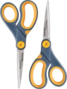 16550 Westcott 8 Inch Straight Titanium Bonded Non-stick Scissors 8-inch Gray/yellow