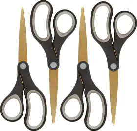 55848 Westcott 8-inch Titanium Scissors For Office And Home 4-pack Black