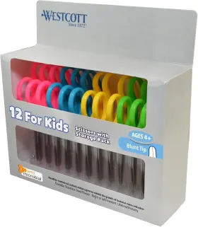 Acm13140 Westcott School Left And Right Handed Kids 12-pack Blue Green Pink Yellow