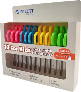 Acm13141 Westcott Right- And Left-handed Scissors For Kids 5 Pointed 12-pack