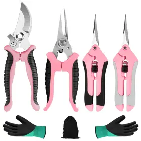 Jd818-31 Wevove 4 Packs Garden Pruning Shears Stainless Steel Blades Handheld Pruners Set Wit