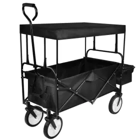 Hskn-stc1 Wildaven 2 Cu. Ft. Black Steel Heavy-duty Folding Portable Hand Garden Cart With