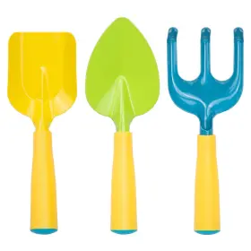 Wildwave 750081299700 Kids Garden Tools Set 3-pack Metal Trowel Shovel Rake 8 Inch Long Sturdy