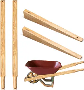 Willbond 313104430438 Wheel Barrow Handles Wood Replacement 59ftft Wheelbarrow Kit With