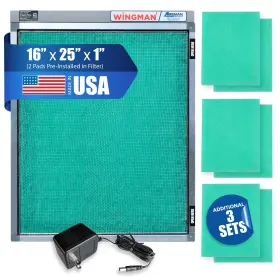 Wingman1 740933657048 Electronic Air Filter With 1-yr Supply Of Purifier Pads - Hvac Heater A