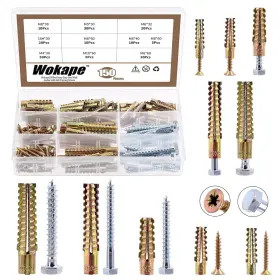 W828 Wokape 150pcs Heavy Duty Steel Wall Anchor With Screws Kit 5 Sizes Tree Shaped Stee