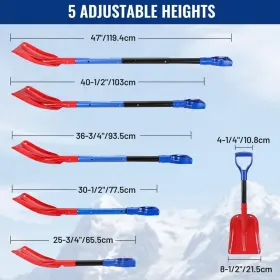 133725 Workpro 47 Inch Detachable Snow Shovel Removal Tool Aluminum Adjustable With Bag #3