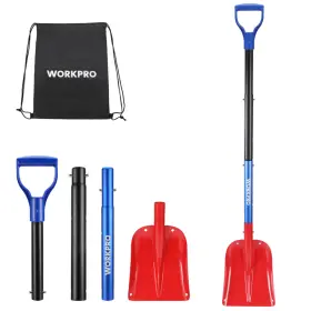 133725 Workpro 47 Inch Detachable Snow Shovel Removal Tool Aluminum Adjustable With Bag