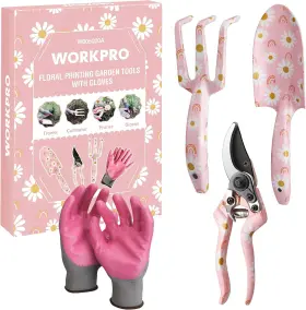Workpro 744110652192 Aluminum Garden Tool Set 4pcs Heavy Duty Gardening Tools With Box Inclu