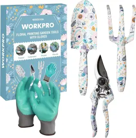 Workpro 820909684916 Garden Tools With Box Include Trowel Rake Pruner Gloves Gifts