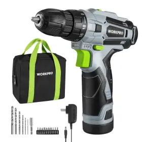 W122044ae Workpro Cordless Drill Driver Kit 12v Electric Screwdriver Tool