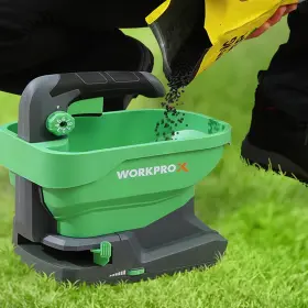 125302 Workprox Fertilizer Spreader Holds Up To 6458 Sq.ft. For Salt De-icer Earth Seed