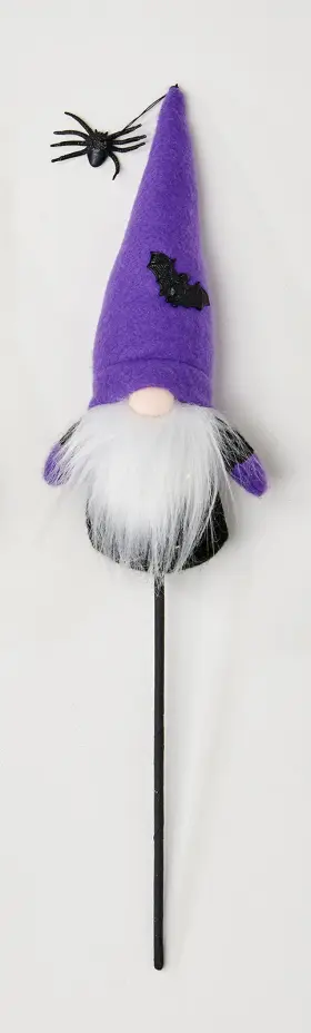 Worth Imports 608646143077 9 Inch Halloween Gnome On 7.5 Spider Set Of 4 Pick Multicolor
